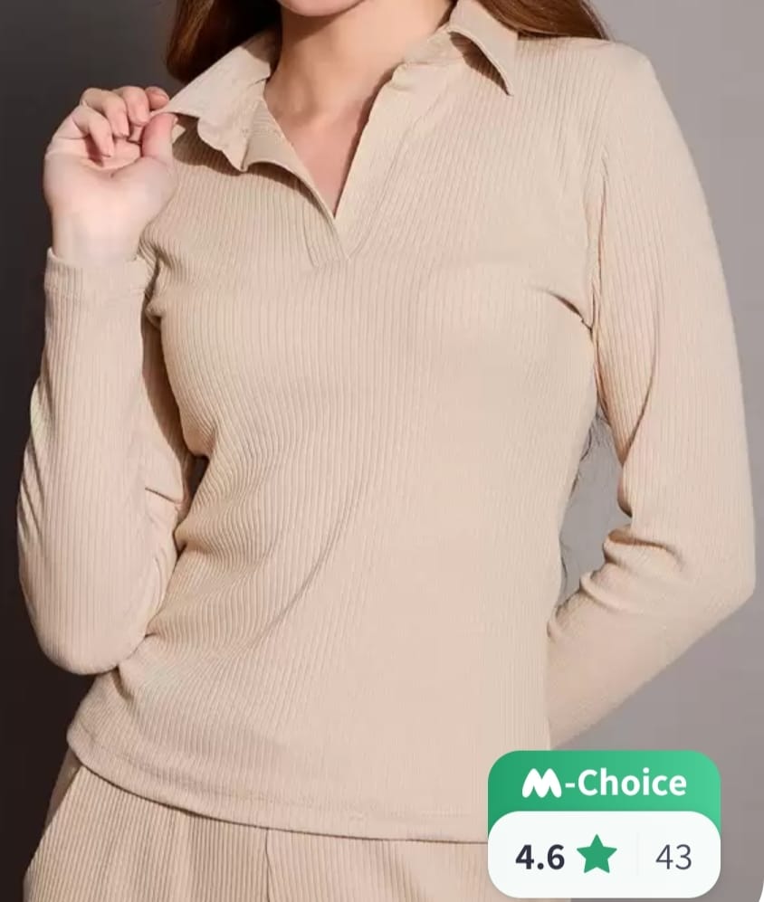 beige collar sweater
